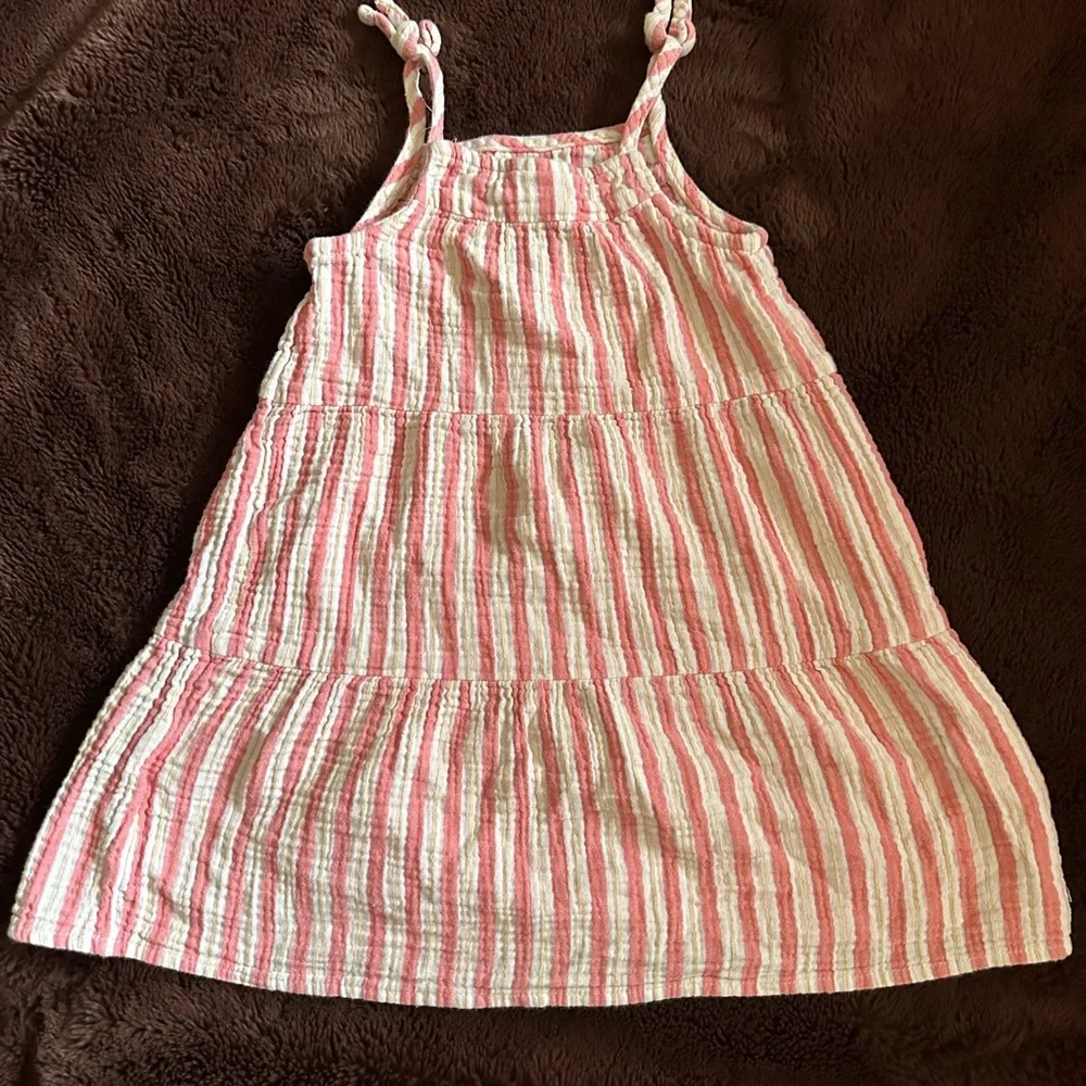 100% Cotton Size 4T/5TCat & Jack Pink and White Striped Dress